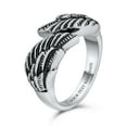 thumbnail image 5 of Bling Jewelry Mens Biker Jewelry Angel Wing Band Ring Oxidized Stainless Steel, 5 of 6