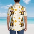 thumbnail image 4 of Zufioo Beekeeper Gnome Holding A Glass Hawaiian Shirt for Men,Beach Shirts Tropical Vacation Shirts,Sleeve Casual Button Down Shirt with Pocket for Travel,Beach,Party,daily,Large, 4 of 7