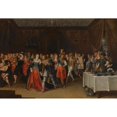 thumbnail image 3 of Hieronymus Francken II 18x14 Black Modern Framed Museum Art Print Titled - An Interior Scene with Elegant Figures at a Wedding, 3 of 5