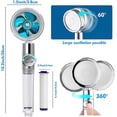 thumbnail image 2 of Hand Shower,Water Saving Anti Limescale,360High Pressure Propeller,Three Levels Filter,3 Replaceable PP Cotton (Blue), 2 of 5