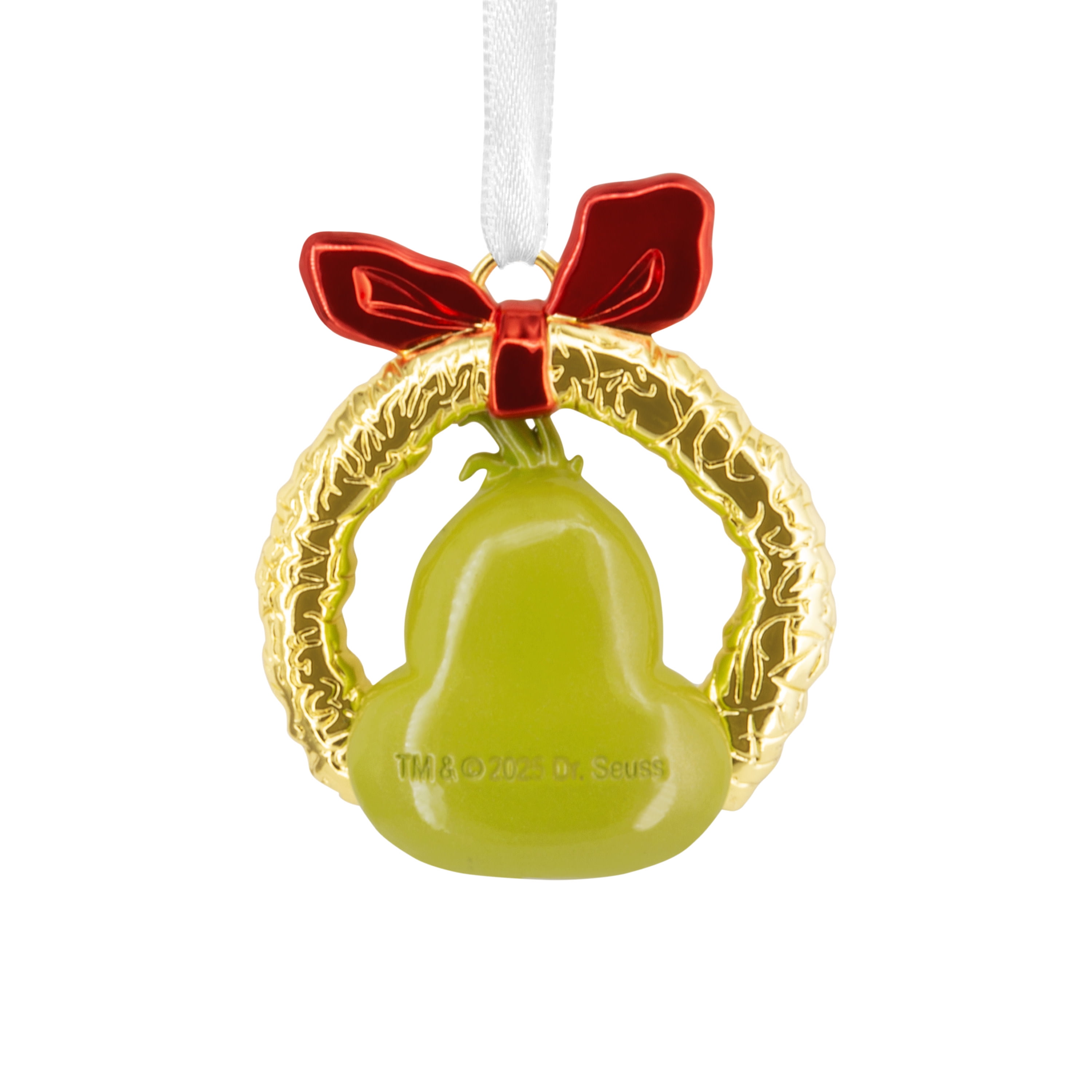 Hallmark Christmas Ornament (Grinch in Wreath, Metal), 1 Count