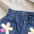 thumbnail image 2 of Cethrio Girls Denim Shorts 2026, Casual Summer Fashion Elastic Waist Jean Shorts Blue Size 7-8, 2 of 4