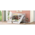 thumbnail image 3 of Full-Over-Full Castle Style Bunk Bed with 2 Drawers 3 Shelves and Slide - White, 3 of 8