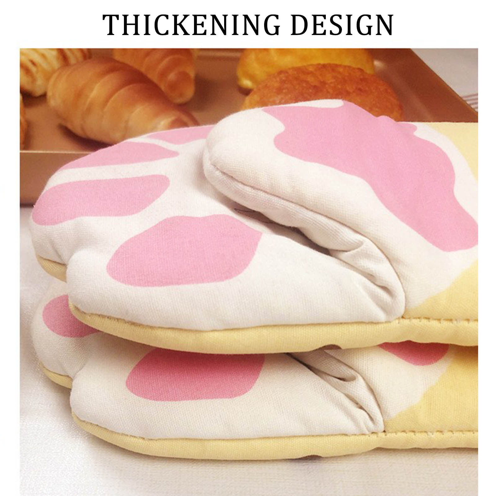 Oven Mitts Cute Cat Design Baking Gloves Heat Resistant Cooking Gloves  Potholder Funny Grilling Microwave Mittens Backer Kitchen Tools