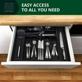 thumbnail image 4 of Royal Craft Wood Bamboo Expandable Silverware Organizer, 7-9 Compartments, 13.5-20 inches Wide x 2.5 inches Deep, Black, 4 of 7