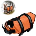 thumbnail image 1 of Chaleco salvavidas para perros naranja, M, chaleco salvavidas reflectante para mascotas, chaleco salvavidas para perros con asa, cinturón ajustable para nadar y surfear, 1 of 5
