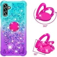 thumbnail image 2 of Glitter Case for Samsung Galaxy A13 5G, Bling Sparkle Colorful Gradient Quicksand Soft TPU Liquid Cover Case with Ring Stand for Samsung Galaxy A13 5G/ A04S/ M13 5G/ A04 4G JB-Green Purple, 2 of 14
