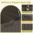 thumbnail image 3 of Homall 98 Gallon Deck Box with Lockable Lid, Waterproof Outdoor Storage Container for Patio, Garden & Backyard, Brown, 3 of 7