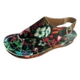 thumbnail image 2 of Xfvqtps Orthopedic Sandals for Women Flip Flops Arch Support Slingback Adjustable Buckle Colorful Flower Print Soft Sole Non Slip Comfortable Beach Summer Sandals Black, 2 of 9
