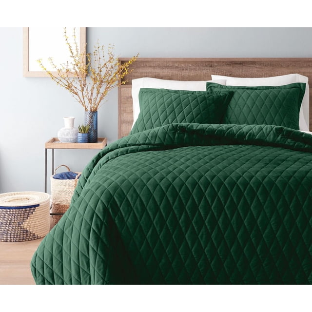 Home Trends Ensemble de Courtepointe <br>Velours, 3pc