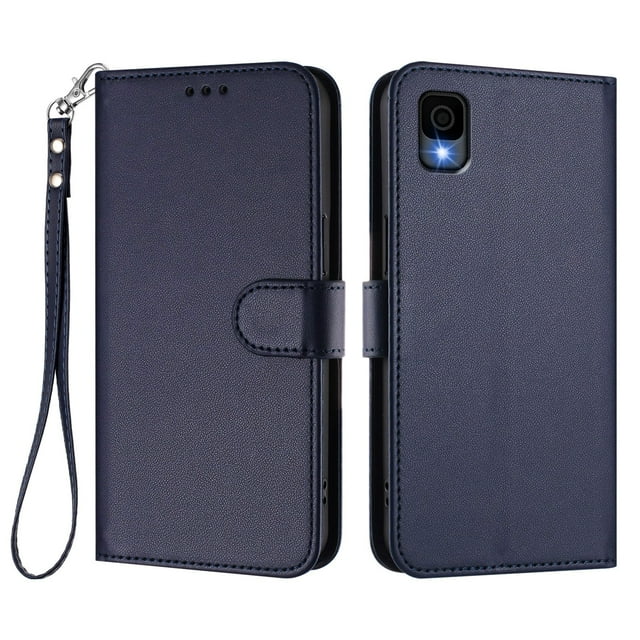 GANGXUN Wallet Case for TCL 30Z – Magnetic Closure, RFID Blocking, Wrist Strap, Wireless Charging Compatible