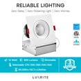 thumbnail image 6 of Luxrite Adjustable Square Gimbal LED Recessed Lights, 5 Color Selectable, Dimmable, Wet Rated, ETL Listed, 6 of 7