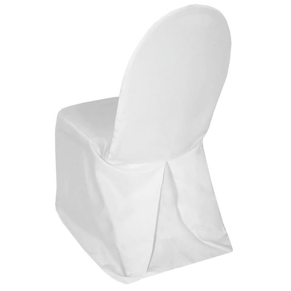 Wedding Linens Inc. (2pcs) Polyester Banquet Chair Cover - White