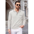 thumbnail image 2 of COOFANDY Mens Knit Polo Shirts Long Sleeve Ribbed Textured Polo Shirt Lightweight Casual Golf Shirts Collared T Shirt, 2 of 6