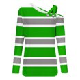 thumbnail image 4 of CLOISE Womens Tops Fall Fashion Striped Shirts V-Neck Long Sleeve Cold Shoulder Blouses Casual Colorblock Hollow Asymmetrical Tees Flowy Outfits Green L, 4 of 4