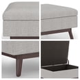thumbnail image 3 of 34" Gray Polyester Mid-Century Rectangula Storage Ottoman with Lift-Up Lid, 3 of 8