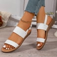 thumbnail image 6 of Bkhluea Women Double Strap Slingback Wedge Sandals Adjustable Buckle Comfortable Footwear For Beach Travel Daily Casual Outdoor Activities, 6 of 7