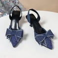 thumbnail image 4 of Xfvqtps Womens Rhinestone Bow Slingback Pump Shoes Pointed Toe Evening Heels for Wedding Party Formal Wear, 4 of 9