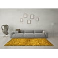 thumbnail image 3 of Ahgly Company Machine Washable Indoor Round Persian Yellow Traditional Area Rugs, 8' Round, 3 of 4