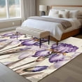 thumbnail image 4 of Purple Iris Area Rugs 8'x10', Washable Small Throw Rugs for Living Room Patio, Spring Vintage Butterfly Leaves Flowers Beige Indoor Outdoor Rug Non-Slip Low Pile Carpet Runner Reversible Floor Mats, 4 of 8