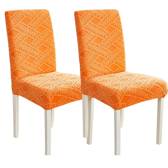 Stretchy Chair Slipcover,Chair Covers for Dining Room Universal Anti-Dust Removable Washable Modern Super Fit Parsons Chair Protector for Kitchen Hotel Wedding Ceremony-2-orange