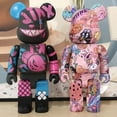thumbnail image 4 of Figuras de Bearbrick de 28cm, estatuas de oso violento a la moda, colección de Bearbrick, decoraciones de escritorio, decoración de lujo para sala de estar, 400%, 4 of 4