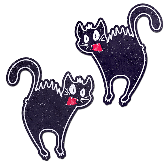 Scaredy Cat Black Kitty Hissing Nipple Pasties by Pastease