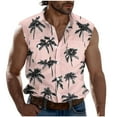 thumbnail image 2 of Awdenio Men's Tank Tops Funny Vacation Tropical Beach Shirts Sleeveless Button Down Summer Clothes with Pockets, 2 of 5