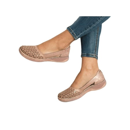 

Crocowalk Slip Resistant Work Shoes for Women Shoes Hollow Breathable Slip On Summer Beach Walking Sandals