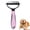 Pink, variant on Tiktrove Pet Groomer, 2-in-1 Mechanical Grooming Tool with Rounded-Tip Stainless Steel Teeth, Removal of Debris and Loose Fur, Ergonomic Grip, Ideal for Cats and Dogs