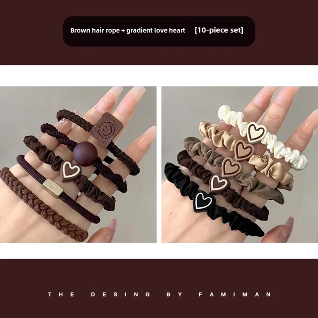 Lazos para el cabello duraderos de alta elasticidad para mujer, diademas de lujo, cubierta de cuero, accesorios de otoño/invierno, novedad de 2023