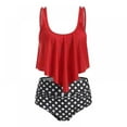 thumbnail image 3 of CNKOO Women‘s High Neck Two Piece Bathing Suits Top Ruffled High Waist Swimsuit Tankini Bikini Sets, 3 of 8