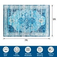 thumbnail image 5 of Wondiair 5x7 Machine Washable Area Rugs,Soft Non-Slip Low Pile Indoor Rug,Boho Vintage Area Rug for Living Room, Bedroom,Dining Room, Home Office (Blue), 5 of 9