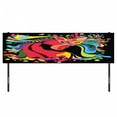 thumbnail image 3 of Psychedelic Headboard, Futuristic Kitty Visual Print Fluid Swirling Color Burst Motifs Kitty Graphic, Upholstered Decorative Metal Bed Headboard with Memory Foam, King Size, Multicolor, by Ambesonne, 3 of 4