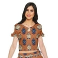 thumbnail image 6 of Moomaya Printed Ethnic Wear Long Skirt And Cold Shoulder Crop Top Set For Girls, 6 of 6