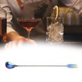 thumbnail image 2 of Langgg Long Handle Spoon Stainless Mixing Spoon Fruit Fork Spiral Cocktail Spoon - Silver, 2 of 6