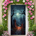 thumbnail image 1 of Gothic Design Halloween Banner Spooky Graveyard Full Moon Haunted Backdrop for Halloween Party Decoration Night Event, 1 of 5