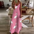 thumbnail image 3 of Flamingo Pattern Sleeveless Dress Woman Fashion Long Dresses Women's Summer Suit Dress Summer 2025 Women, 3 of 7