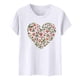 thumbnail image 5 of Primavera Top Mujeres de Moda de Cuello Redondo con Patrones de Corazón de Manga Corta Camiseta Top para Uso Diario Y de Fiesta, 5 of 5