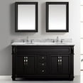 thumbnail image 5 of Victoria 60" Double Bath Vanity in Espresso with White Marble Top and Round Sinks with Polished Chrome Faucets with Matching Mirror, 5 of 8