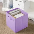 thumbnail image 2 of Bacs de Rangement, Cubes de Rangement en Tissu Pliables et Organisateur de Rangement en Tissu pour Placard et Jouets (Violet Clair, 1), 2 of 7