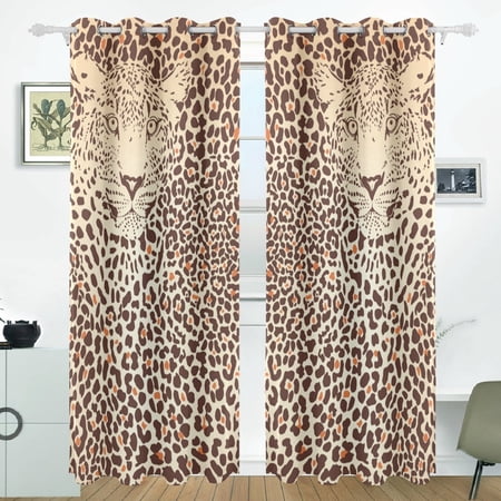 POPCreation Leopard Pattern Background Window Curtain Blackout Curtains