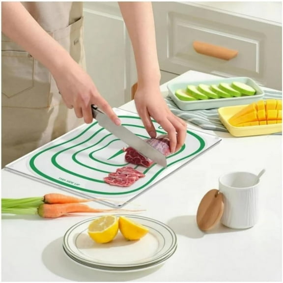 Beautynvta Non-Slip Plastic Cutting Board, Thick Meat & Vegetable Chopping Mat with Juice Groove, Kitchen Prep Surface for Chefs, Home Cooks, Dishwasher-Safe