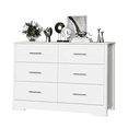 thumbnail image 5 of Homfa 6 Drawer Horizontal Dresser with Silver Handles, White Sturdy Double Dresser Chest for Bedroom, 5 of 8