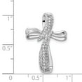 thumbnail image 4 of Real 14kt White Gold 1/4ct. Diamond Cross Chain Slide; for Adults and Teens; for Women and Men, 4 of 4