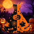thumbnail image 4 of Fgvctg Halloween Cocktail Dresses for Women Business Cocktail 1950s Tea Dress Pumpkin Ghost Witch Graphic Crewneck Dress Vintage Halloween Sleeveless Clothes Trendy Outfits Orange XL, 4 of 4
