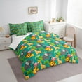 thumbnail image 3 of Homewish Cartoon Giraffe Lion Flamingo 7-Piece Twin Bedding Set - Kawaii Elephant, 3 of 8