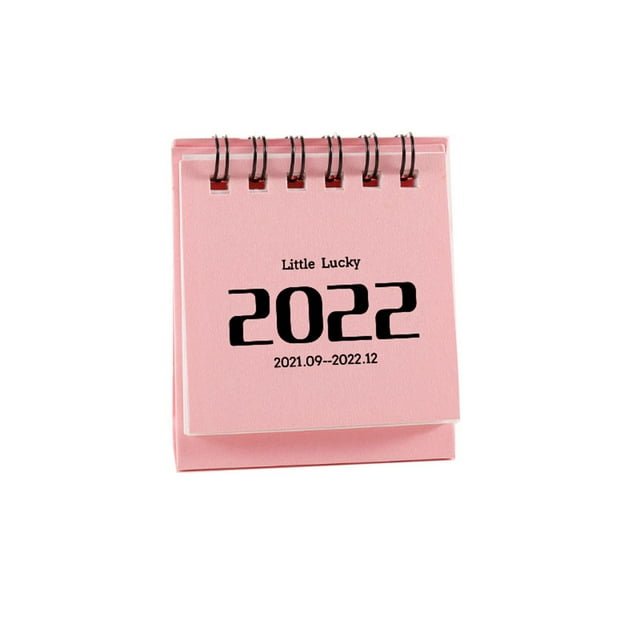 PVCS 2022 Desktop Calendar Student Portable Notepad Ornament Decoration Pink