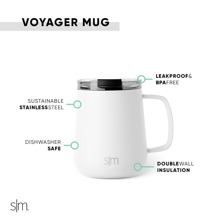 Simple Modern Stainless Steel Vacuum Insulated Voyager Mug with Handle and  Flip Lid