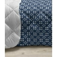 thumbnail image 3 of Indigo Down Alternative Comforter, Greek House Tile Inspired Design with Floral Flower Leaf Details, Microfiber Quilt for All Season, 5 Sizes, Navy Blue and White, by Ambesonne, 3 of 3